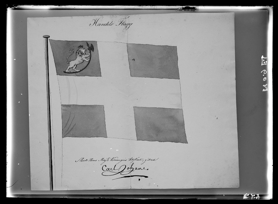 Modellritning till norsk handelsflagga ca 1814 - Livrustkammaren ...