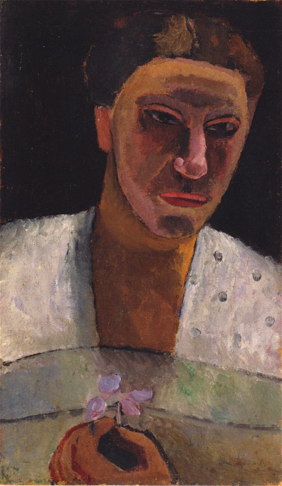 Modersohn-Becker - Brustbild Lee Hoetger mit Blume - 1906