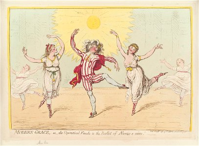 Modern grace, - or - the operatical finale to the ballet of Alonzo e Caro by James Gillray. Free illustration for personal and commercial use.