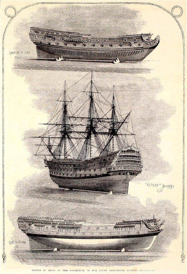 Models of ships in the South Kensington Museum - ILN 1865