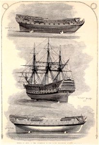 Models of ships in the South Kensington Museum - ILN 1865. Free illustration for personal and commercial use.