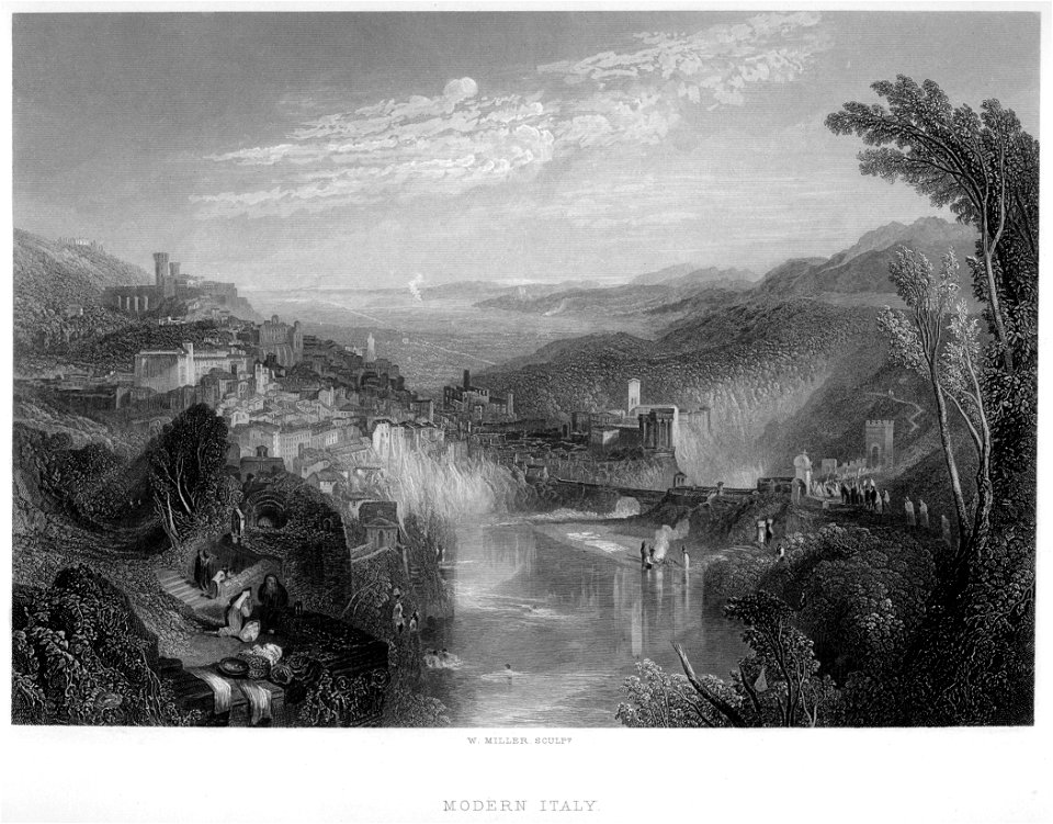 Modern Italy engraving by William Miller after J M W Turner R736