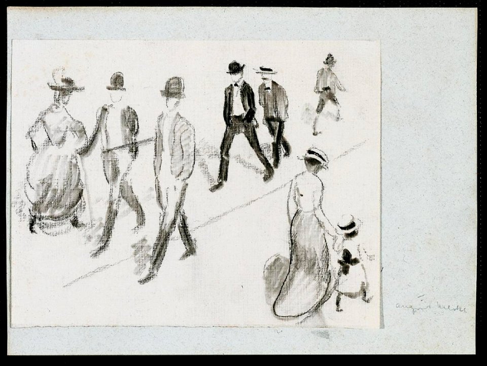 Moderne-Kunst-August-Macke-Spaziergaenger