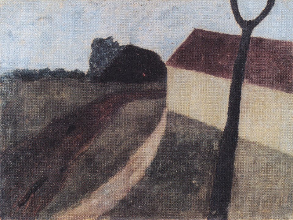 Modersohn-Becker - Dämmerungslandschaft mit Haus und Astgabel