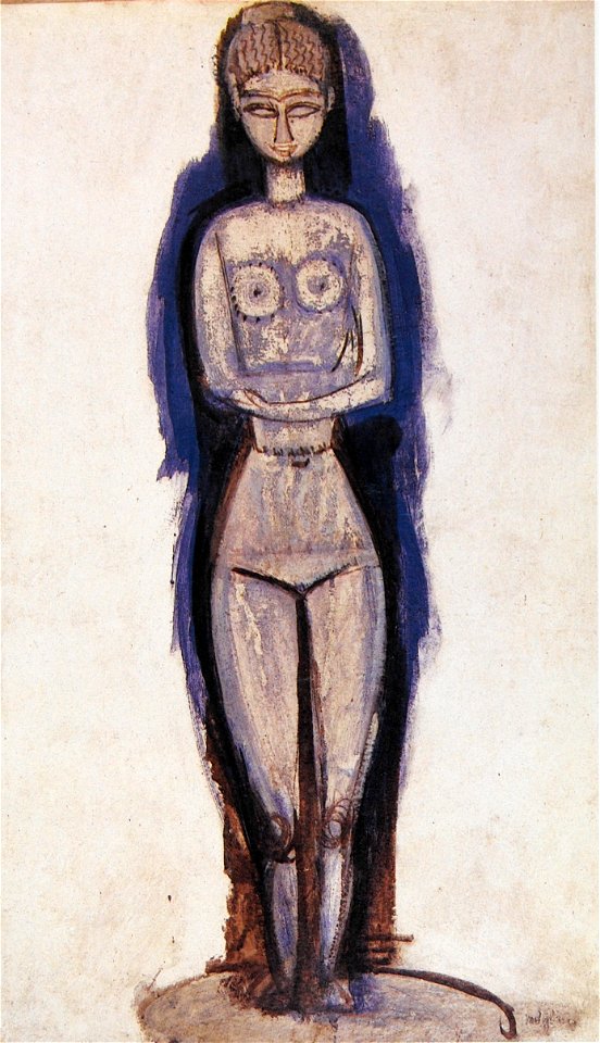 Modigliani - Standing nude arms crossed, 1911-1912