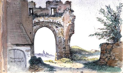 Nippenburg - Aquarell von Eduard von Kallee - 18. Mai 1851