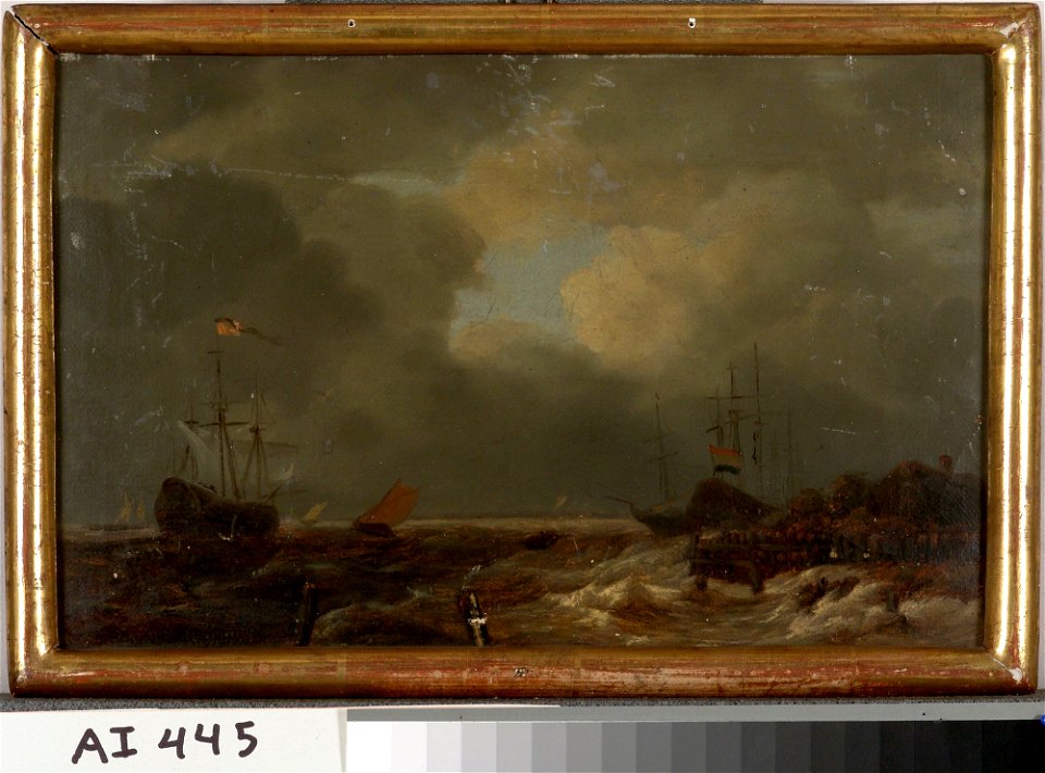 Nils Jakob Olsson Blommér - Hollantilainen satama, kopio Jacob van Ruisdaelin mukaan - A I 445 - Finnish National Gallery