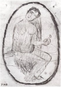 Modersohn-Becker - Sitzender Akt mit Blume in der Linken