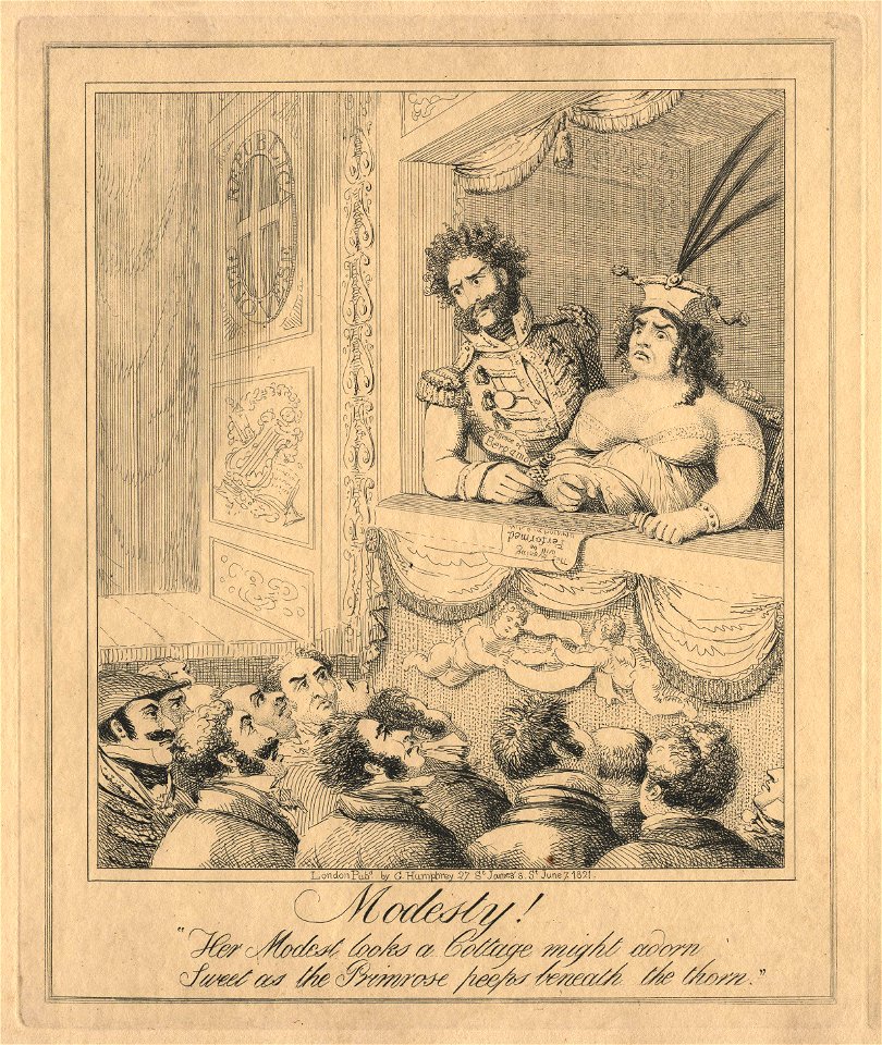 Modesty! (Bartolomeo Pergami; Caroline Amelia Elizabeth of Brunswick) by George Humphrey