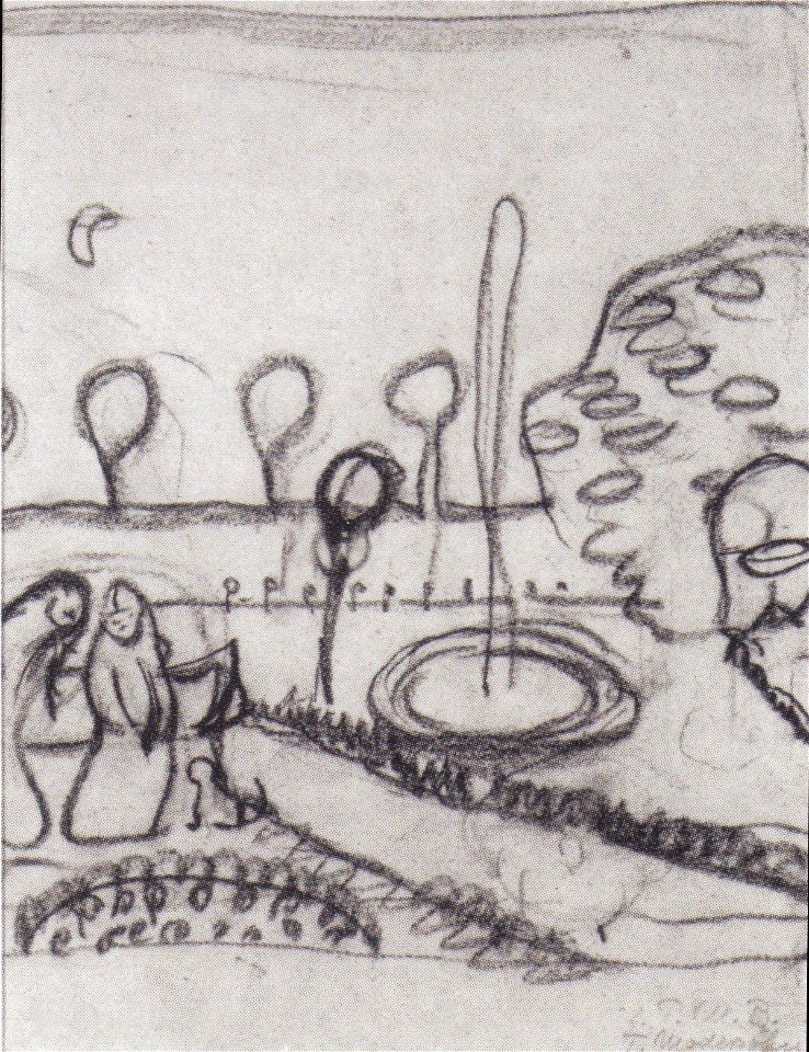 Modersohn-Becker - Zwei Frauen im Garten mit Springbrunnen2
