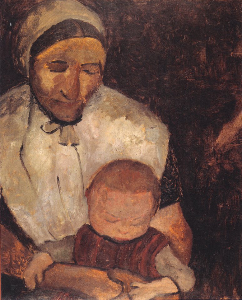 Modersohn-Becker - Sitzende Bäuerin mit Kind auf dem Schoß - 1903