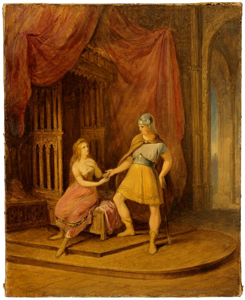 Nils Blommér - Heimdal and Freja. Sketch - NM 4754 - Nationalmuseum