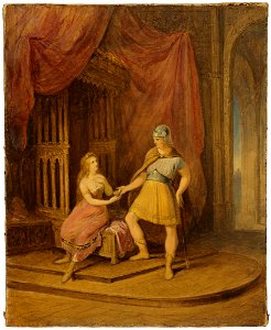 Nils Blommér - Heimdal and Freja. Sketch - NM 4754 - Nationalmuseum