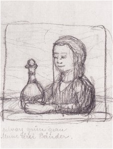 Modersohn-Becker - Brustbild einer Frau mit Karaffe