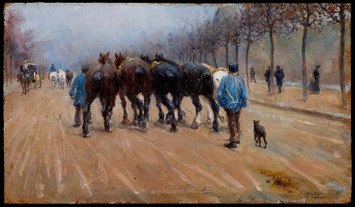 Nils Kreuger - Decommissioned Omnibus Horses on Boulevard d’Enfer, Paris - NM 7415 - Nationalmuseum