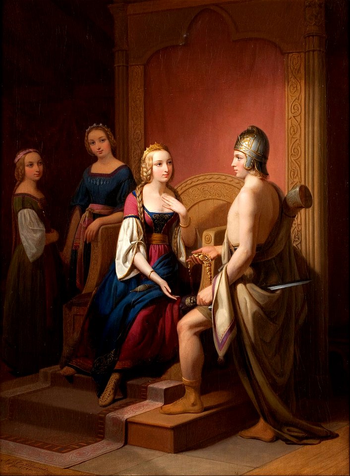 Nils Jakob Blommér - Heimdall returns Brisingamen to Freyja - Google Art Project