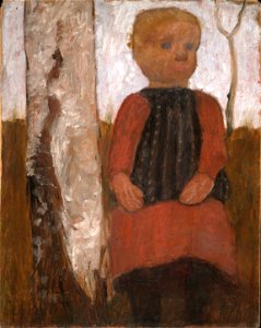 Paula Modersohn-Becker - Kind in rotem Kleid (1905)