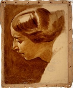 Nils Jakob Olsson Blommér - Portrait of a woman (Edla Blommér^) , unfinished - A I 456-2 - Finnish National Gallery
