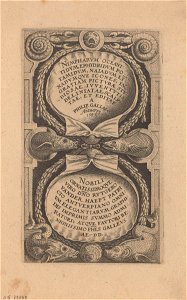 Nimpharum oceanitidum, ephydridum potamidum, naiadum, lynadumque icones (title page) 1587 print by Philip Galle, S.V 88388, Prints Department, Royal Library of Belgium