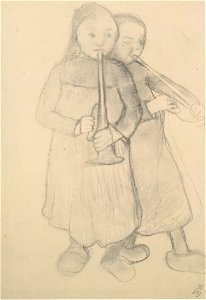 Modersohn-Becker - Zwei Bauernmädchen mit Trompeten - ca1904