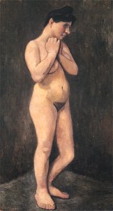 Modersohn-Becker - Stehender weiblicher Akt, die Arme vor die Brust gelegt
