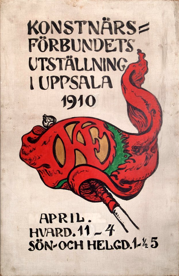 Nils Kreuger Poster for the Artists' Society's Exhibition in Uppsala Thielska 199a