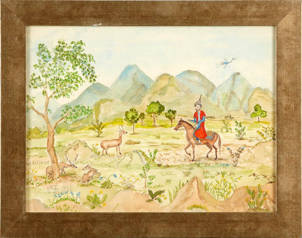 Nils von Dardel - Landskap med ryttare