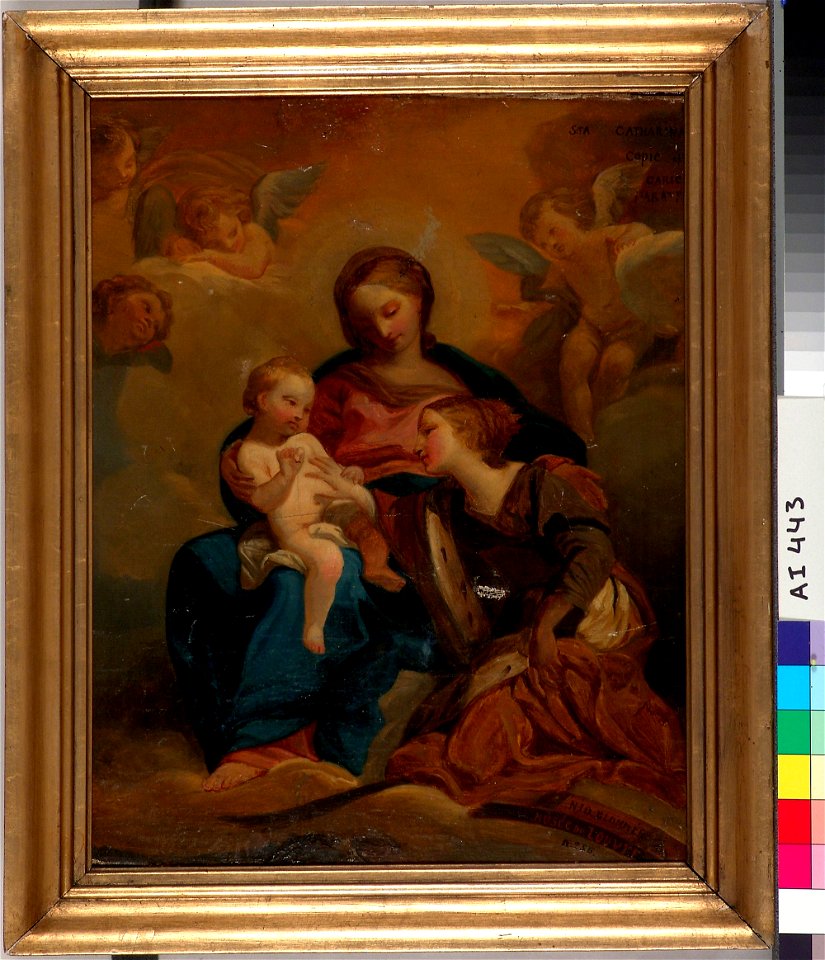 Nils Jakob Olsson Blommér - The Mystical Marriage of Saint Catherine, copy - A I 443 - Finnish National Gallery