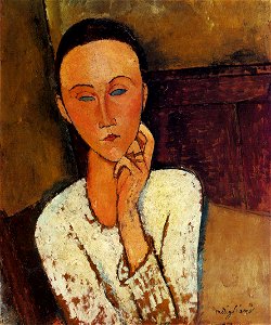 Modigliani Lunia-czechowska-with-her-left-hand-on-her-cheek-1918. Free illustration for personal and commercial use.