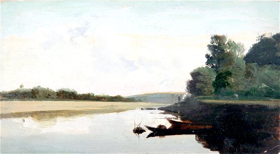 Nikolay Dubovskoy Peysazh s lodkoy 1890s