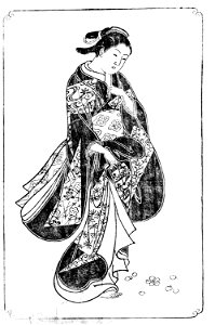 Nishikawa Sukenobu, 1739, Ehon Asakayama,12 gris