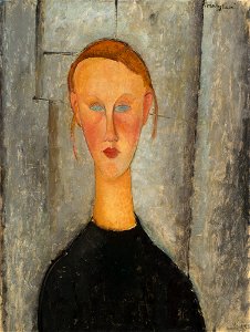 Girl with Blue Eyes by Amedeo Modigliani, 1918. Free illustration for personal and commercial use.