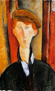 Modigliani jeune homme à la casquette 1919
