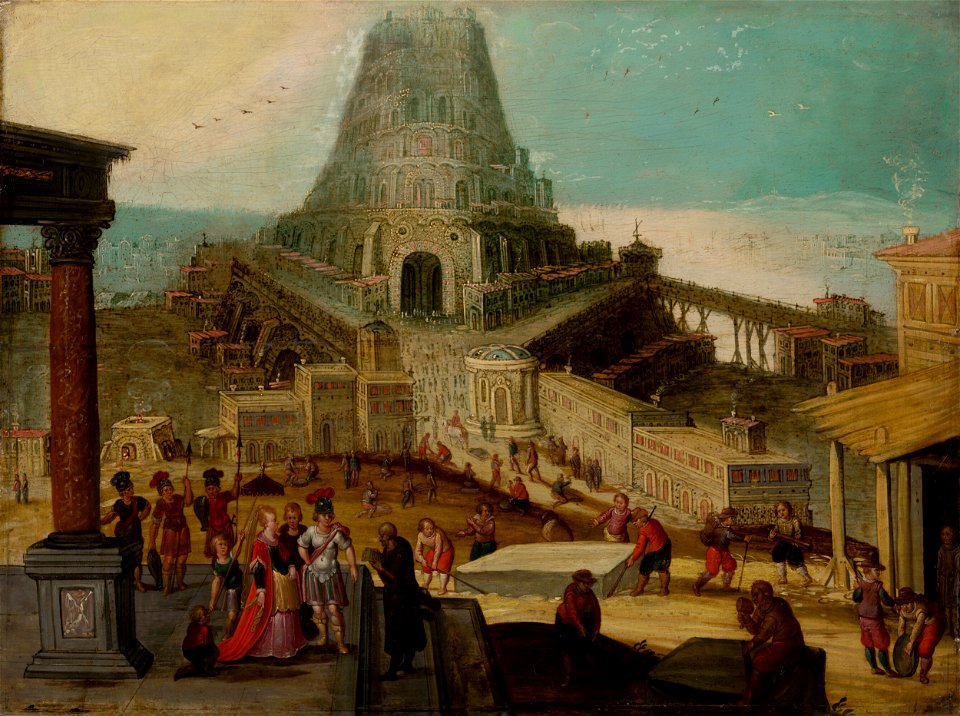 Nizozemský maliar zo začiatku 17. storočia - The Building of the Tower of Babel - O 1126 - Slovak National Gallery