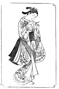 Nishikawa Sukenobu, 1739, Ehon Asakayama,6 gris