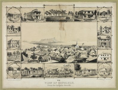 No. 2. View of Honolulu. From the Catholic church - sketched from nature by Paul Emmert. LCCN2003681552