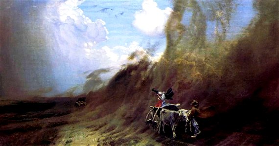 Nikolay Dubovskoy Uragan v stepi 1890. Free illustration for personal and commercial use.