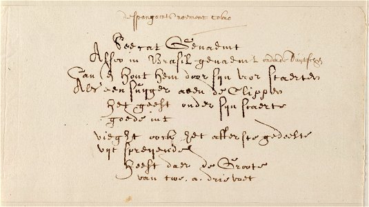NL-HlmNHA 53004648 b Beschrijving door Frans Post bij de twee tekeningen van de pijlstaartinktvis