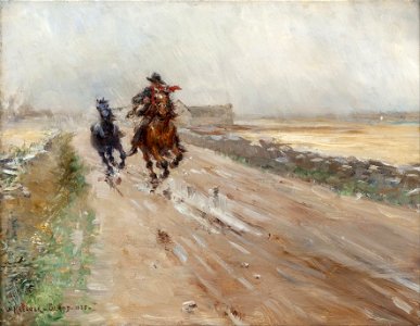 Nils Kreuger - Landscape of Öland, gypsies on a horse - Google Art Project