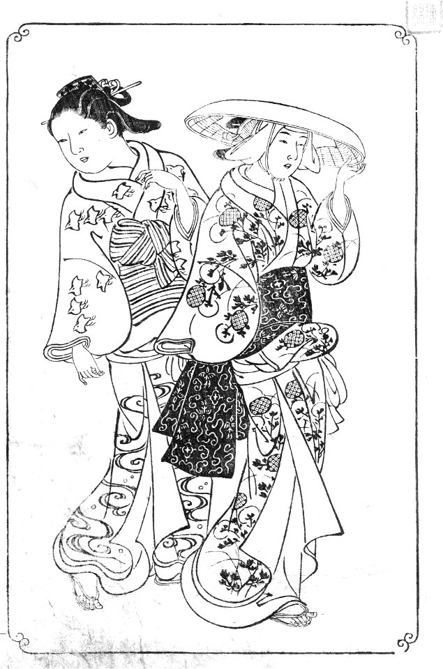 Nishikawa Sukenobu, 1739, Ehon Asakayama,2 gris