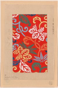 Nishike brocade with paulownia arabesque, with red background LCCN2009615644
