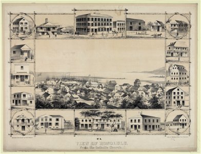 No. 4. View of Honolulu. From the Catholic church - drawn from nature by Paul Emmert. LCCN2003681554