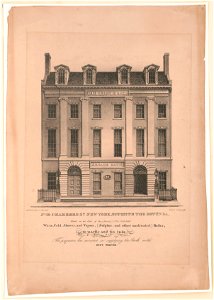 No. 39 Chambers St., New York, opposite the Rotunda, rebuilt on the scite (sic) of the (formerly) New York Bath - A.J. Davis, delt. ; Imbert's Lithography. LCCN90711527