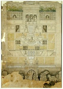 Nobles arrive at the gates of a harem, wherein women sport and frolic (6124563133)