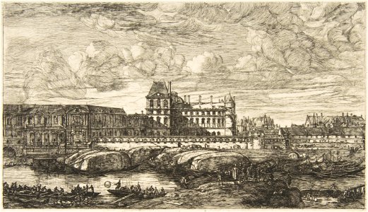 Charles Meryon, L'Ancien Louvre (The Old Louvre, Paris, after Zeeman), 1865–66