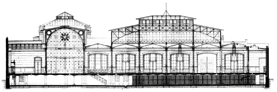 Markthalle II Schnitt Halle