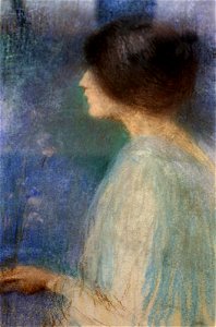 Noia simbolista de perfil - Joan Brull i Vinyoles (1863-1912)