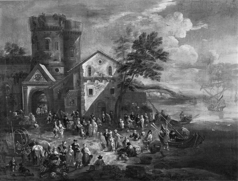 Market Place near a Town Gate (Mathys Schoevaerdts) - Nationalmuseum - 17357