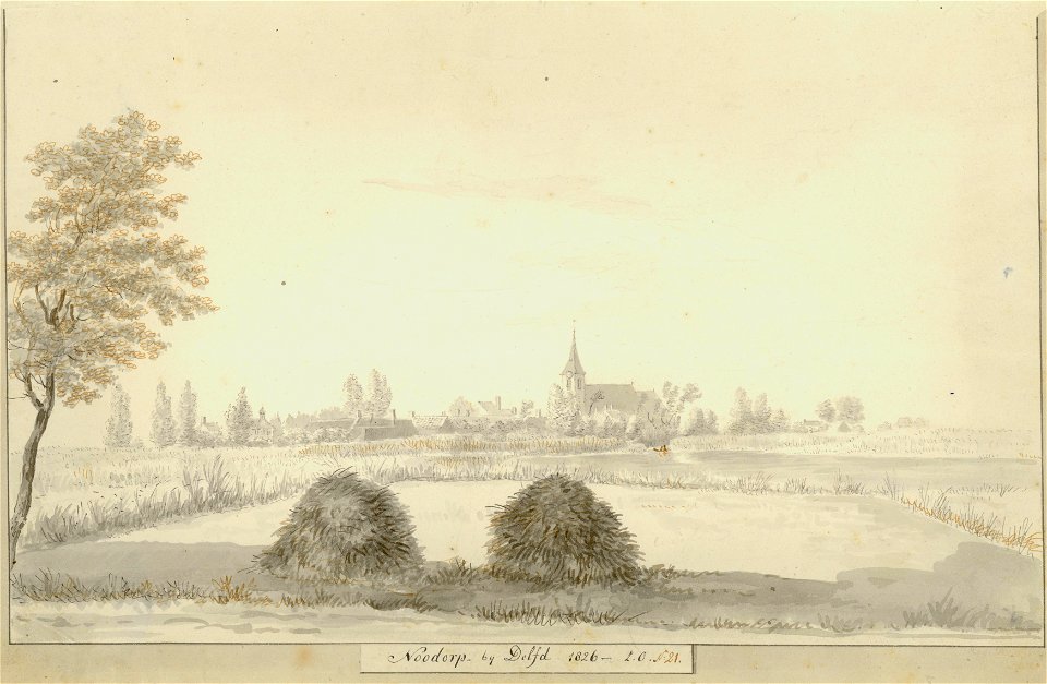 Noodorp by Delfd 1826 Z.O.N.21 , Balthasar Jooss, SA Delft, inv.nr. 69529