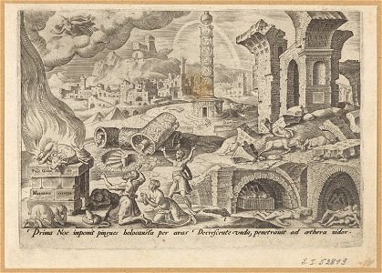 Noah's Sacrifice 1569 print by Maarten van Heemskerck, S.I 52819, Prints Department, Royal Library of Belgium